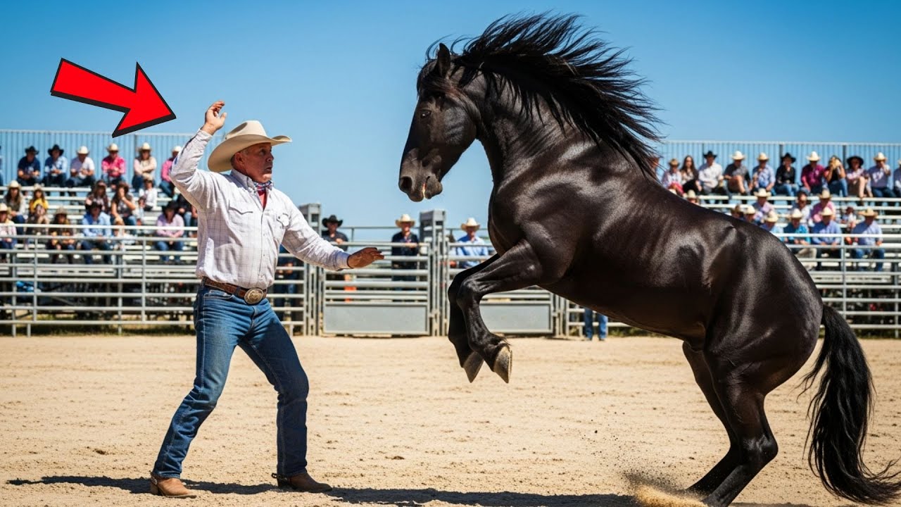 EM MEIO A UM RODEIO NO TEXAS, UM JOVEM  DESAFIOU O CAVALO MAIS TEMIDO DA ARENA.