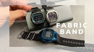 Square G-Shock with nylon fabric band DW-5600 / GW-B5600