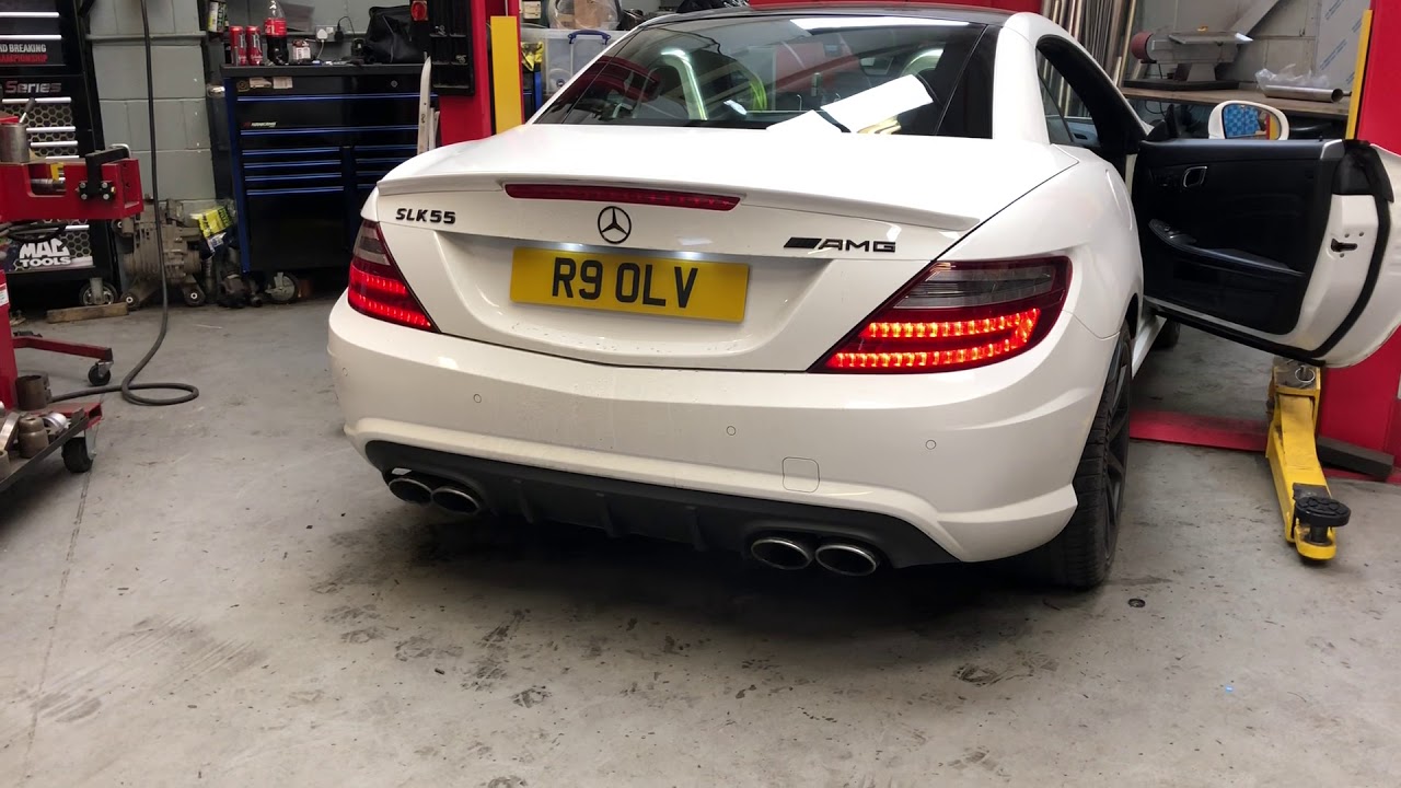 SLK 55 AMG X Pipe Exhaust Sound YouTube
