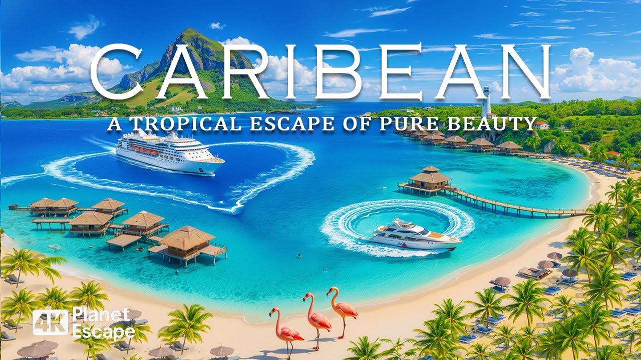 Аэрофотосъемка пляжей Карибского моря в формате 4K | Бирюзовые воды, тропические пляжи и расслабляющ