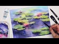 Waterlilies in Watercolor Painting Wet on Wet Tutorial /How to/ Step by Step