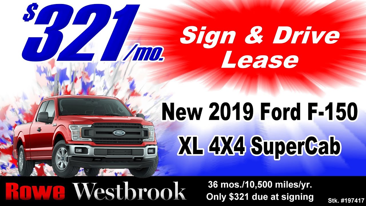 2019 Ford F150 Sign and Drive Lease VideoRowe Ford WestbrookFord