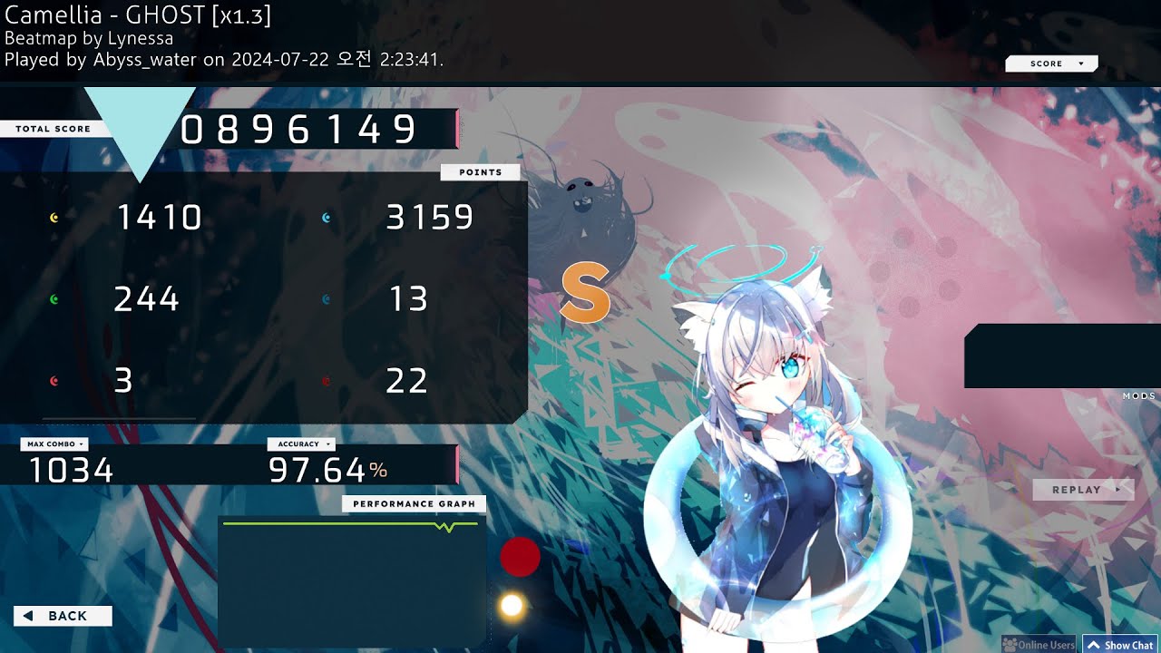 [osu!mania] GHOST [x1.3] Rate 97.64% - YouTube
