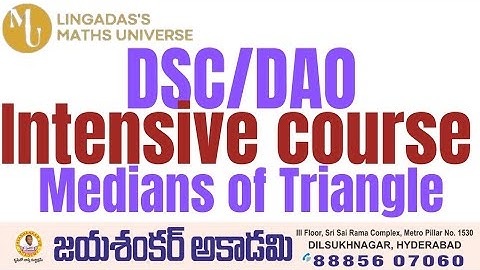 DSC/DAO MATHEMATICS||GEOMETRY||MEDIAN OF TRAINGLE||#dsc #tspsc #dscclasses #tspscjl #dscmaths