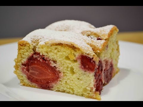Простой Летний Пирог с Клубникой  Cake with berries