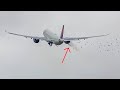 (4K) BIRDSTRIKE during take-off! Delta A330-900 departing from Amsterdam airport Schiphol