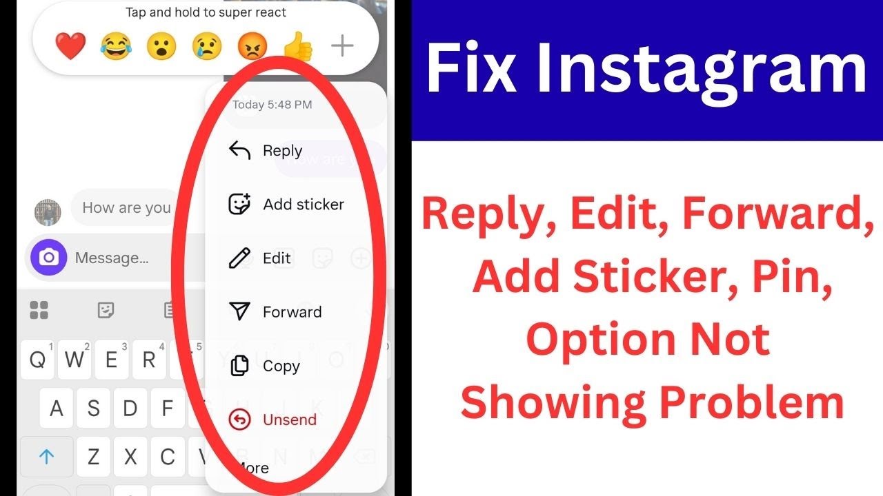 Instagram Reply Edit Forward Add Sticker Pin Option Not Showing ...