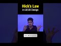 Hicks Law Explained With Real Example — UI UX Design | #shorts #figma