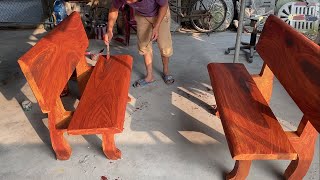 Excellent Technique For Making Fake Wooden Chairs From Sand And Cement