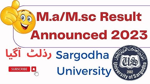 Results Announced Sargodha University M.a/M.sc Annual Exams 2023#Sargodha#Punjab