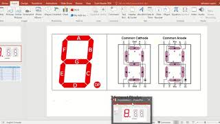 a software simulation to design a  7 segment display system using LED lights screenshot 1