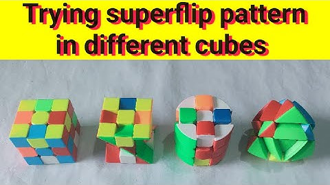 trying superflip pattern in 4 different cubes