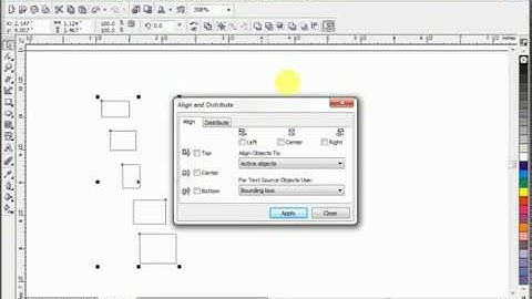 align and distribute objects in coreldraw