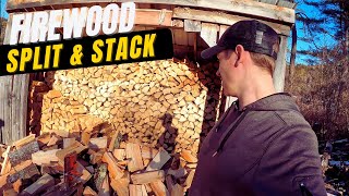 Splitting & Stacking Firewood