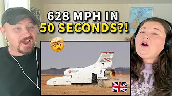 Americans React: British Car Hits 628mph in 50 Seconds! (Bloodhound LSR)