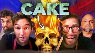 Try Guys Bake Fire Skull Cakes w\/ Pro Chefs • Phoning It In