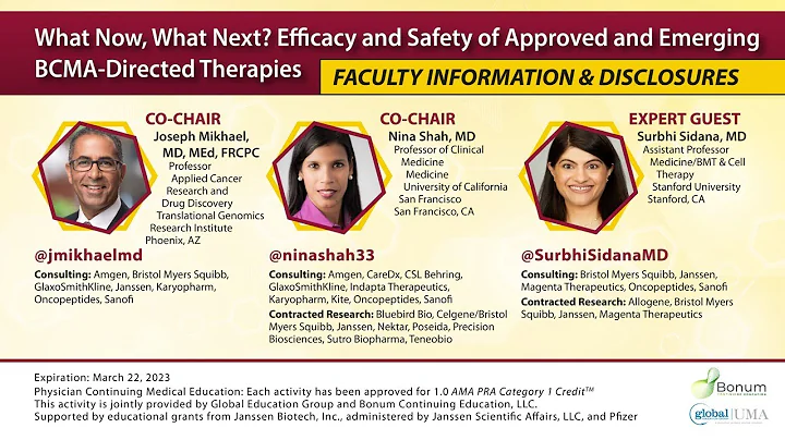 Efficacy & Safety of Approved & Emerging BCMA-directed Therapies in Multiple Myeloma