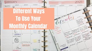 Different Ways To Use Your Monthly Calendar