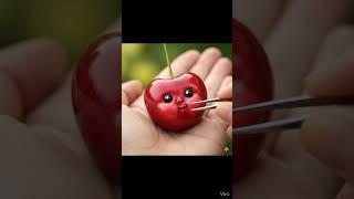 Most Satisfying Glossy Cherry 🍒  #asmr #viral #minimunch #fruit #oddlysatisfying #eating