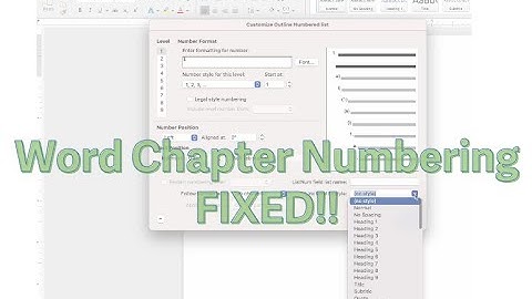 How to number chapters and appendices in Microsoft Word