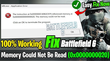 How To Fix Battlefield 6 “The Memory Could Not Be Read” Error on PC ✅