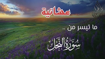 عشائية نادرة ومميزة من سورة النحل . للقارئ الشيخ د. محمد اللحيدان