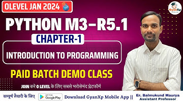 Chapter-1 (Part-1) || Introduction to Programming || M3-R5.1 (Demo Class)
