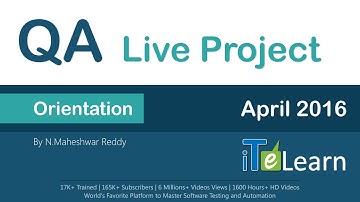 QA Live Project  Orientation Session For Beginners April 2016