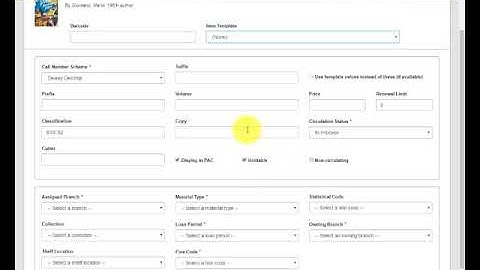 Creating an Item Record From a Bibliographic Record