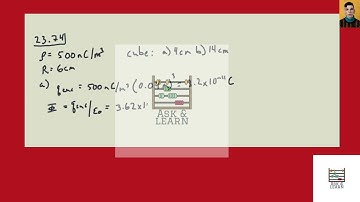 [Physics] A uniform charge density of 500 is distributed throughout a spherical volume of radius 6.0