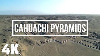 Drone Footage 4K - Flying over the Cahuachi Pyramids in the Nazca Desert in Perú