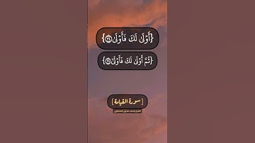 سورة القيامة الآية ٣١ الى ٣٩ بصوت الشيخ محمد صديق المنشاوي