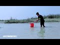 Natural Fishing Technique | Beautiful Village Pond Fishing With Plastic Bottle.