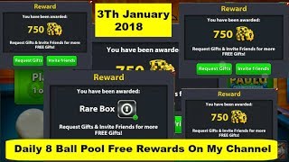 8 Ball Pool -Rare Box+ Coins + Spins Rewards 3Th January 2018 | Links In Description screenshot 4