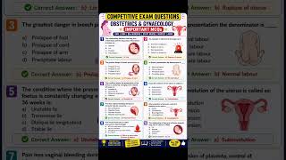 💯 Nursing Competitive Exam Questions || Obstetrics MCQ Challenge 🔥 #shorts