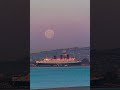 Full Pink Moonset at Queen Mary