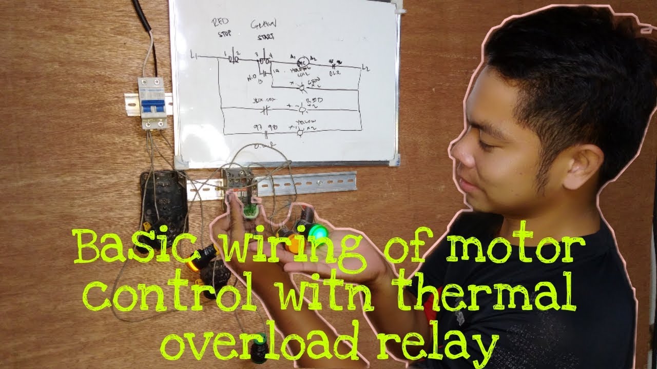 basic motor control with thermal overload relay - YouTube