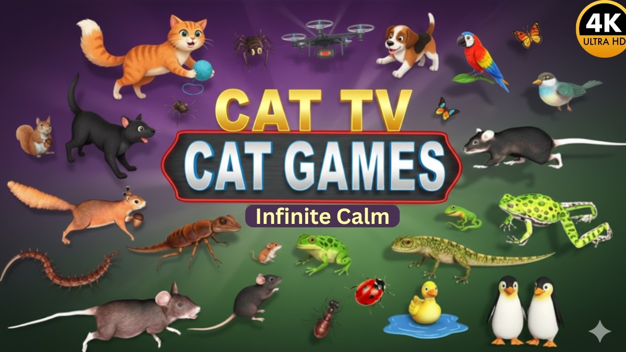 CAT GAMES 🐾 Ultimate 3D CAT TV | Catching Fish, Rat, Lizard, Duck, Birds & Insects | 8 HOURS 4K60FPS
