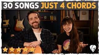 Top 30 Easy Guitar Songs  ONLY 4 Chords (G Em C D)!