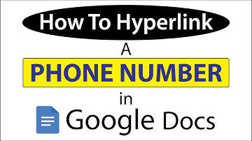 Google Docs: How To Hyperlink A Phone Number In Google Docs | PC |  👍