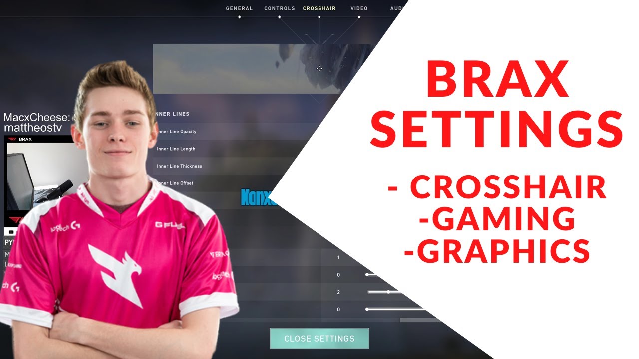 All of Brax's Valorant Settings Clips Crosshair, Graphics, BENQ and Sensitivity Settings YouTube