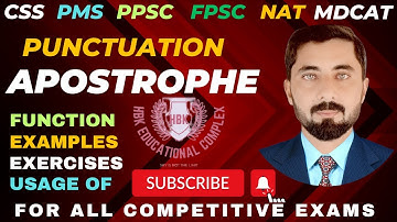 Apostrophe || Punctuation || English for CSS and PMS