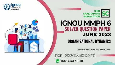 IGNOU MMPH 6 previous year Solved Question paper (JUNE 2023) | MMPH-006 | MBA | IGNOU Question paper