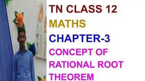 Concept of Rational Root Theorem TN Class 12 Maths