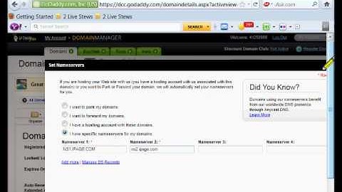 Forward Godaddy domain to Ipage Web Hosting.