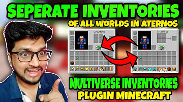 HOW TO SEPERATE INVENTORY OF WORLDS IN MINECRAFT | MULTIVERSE INVENTORIES TUTORIAL IN HINDI ATERNOS