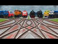 Steam Powered Trains Crossing Bullet Train Vs BNSF Runn Branched Railway Tracks || simulator games