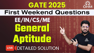GATE 2025 General Aptitude | 1st Weekend Questions EE/IN/CS/ME #gate2025