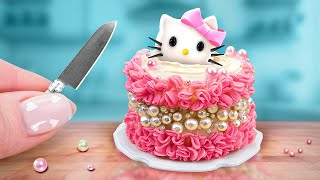 Satisfying Miniature Hello Kitty Cake Recipe | How To Make The Best Miniature Strawberry Cake?