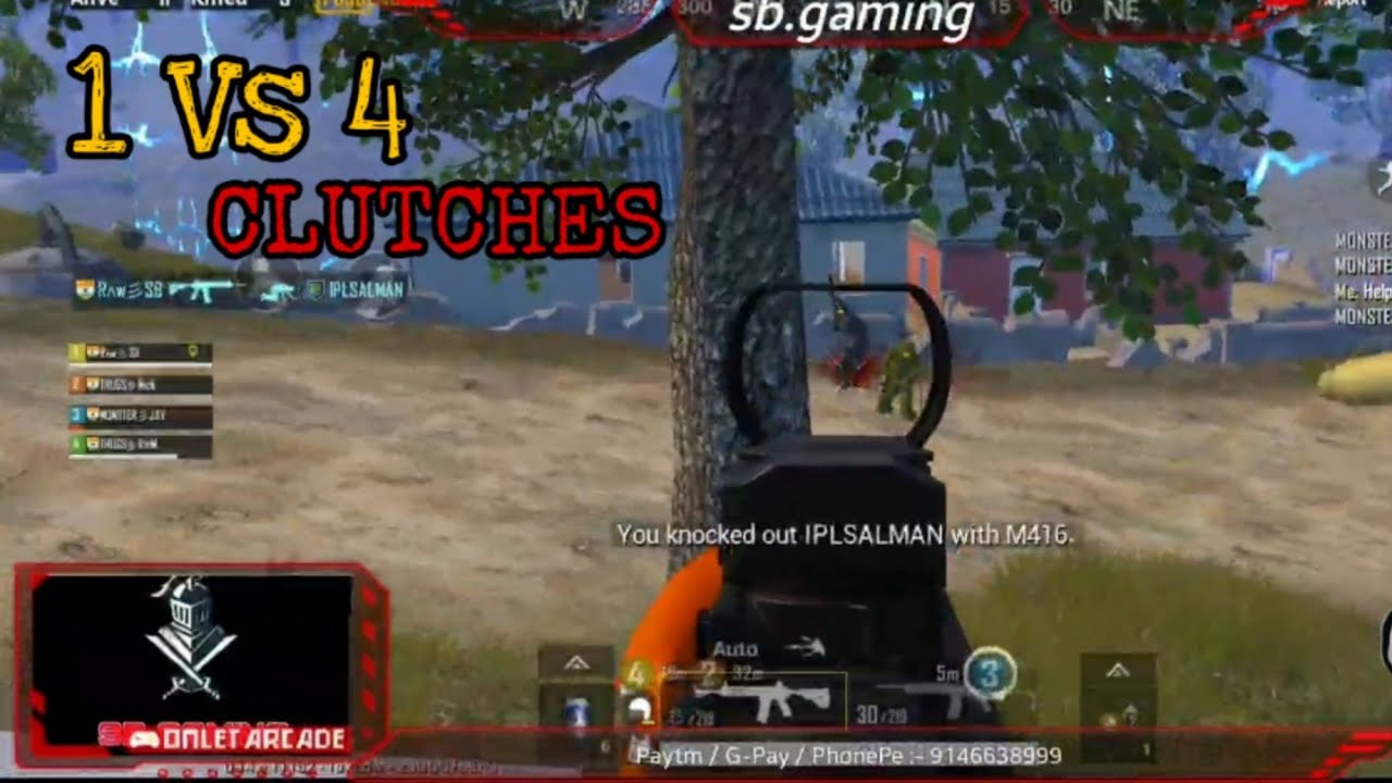1 vs 4 Clutches | Best Clutches In Pubg | Rʌw彡SB OP | SB GAMING | - YouTube